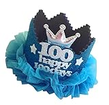 パーティーパーク 【人気商品】ベビー キッズ 1歳 3歳 100日 記念日 誕生日 バースデー ミニフェルト 王冠 ヘアーアクセサリー ヘアバンド男女兼用 写真 撮影 カラー (ホワイト ゴールド ブ