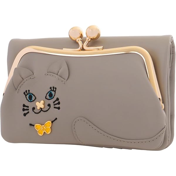 Amazon | [アナスイ] 外口金二つ折り財布 プレイングキャット ブルー