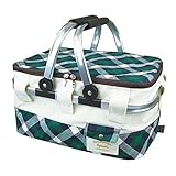 アットファースト 保冷バスケットL ブロックチェック グリーン AF5901