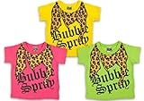 (バブルスプレー)BuBble SpRay 豹柄スカーフ風 フェイクプリント クルーネックTシャツ 95cm ピンク