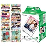 富士フイルム instax mini インスタントフィルム + ステッカーフレーム 富士フイルム Instax Prints トラベルパッケージ - デラックスセット