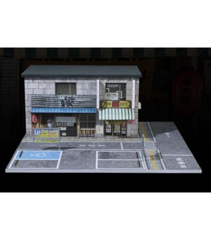 新作 1/64 香港レトロストリート　ジオラマ 駐車場 付き ガレージ 新作 1/64 香港レトロストリート ジオラマ 駐車場 付き ガレージ