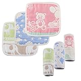 よだれカバー 抱っこ紐用よだれカバー よだれパット 綿100％ 八重ガーゼ 柔らかい ホック式で着脱カンタン ６枚セット (B)