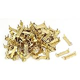 uxcell 鋸歯ハンガー ダブルホール 鋸歯状額縁ハンギングフック ダークハンギング クロスステッチ 100個入り