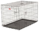 Lucky Dog 2 Door Dog Training Kennel with Rust-Resistant Wire Handle and Leak-Proof Removable Pan Gi