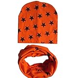 Ochine　ベビー　キッズ　子供　帽子＋マフラー　コットン　二点セット　星柄　超可愛い　男女兼用　保温防寒　撮影用にも　出産祝い　贈り物　フリーサイズ　9色選択