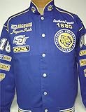 新しい。ブルーSouthern University SU Jaguars Heavyweight Racingスタイルジャケット – 2 x l