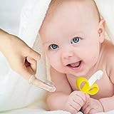 ベビー歯ブラシとTeether、3パック：バナナ歯ブラシ+シリコン乳児トレーニングフィンガー歯ブラシ収納ケース付き | Baby Toothbrush and Teether, 3 in Pack: 