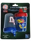 カンザスジェイホークスHaddadアクセサリーレッドブルーDripless Sippy Cups 2 - Pack 8 oz