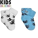 HUF ハフ Seed Socks キッズ ベビー 子供用 ソックス 靴下 2足セット ターコイズ&ホワイト