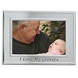 Lawrence Frames Sentiments Collection, Brushed Metal 4 by 6 I Love My Grandpa Picture Frame [並行輸入品]
