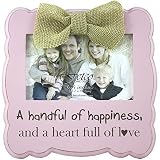 Fetco Home D?cor Frame Gaia Handful of Happiness Wall Art, 6" x 4", Pastel Pink [並行輸入品]