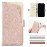 MAGICASE for Galaxy A53 5g ケース 手帳型 ギャラクシーa53 5g ケース 手帳型 おしゃれ SC-53C/SCG15 ケース 手帳型 シンプル galaxya53スマホケース 肌触り良い PUレザー カード収納 携帯ケース galaxy sc53c ケース 財布型 スタンド機能 耐衝撃 全面保護 軽量 耐摩擦 大人 可愛い 人気 女性 バイカラー 贈り物(ピンク)