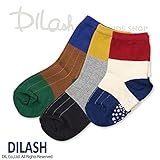 (ディラッシュ) DILASHクルーソックス（バイカラー）/秋 L(19～21cm) イエロー