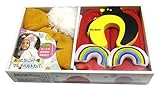 LaVie ギフトBOX 3点セット ベルトカバーレインボー&ニット帽イエロースター ドアストッパーペンギン b098