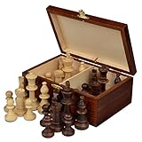 GHP Weighted Tournament Chessmen Set w Wood Storage Box