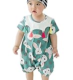 YY-Natuhi ベビー服 女の子 男の子 ロンパース カバーオール 半袖 新生児 前開き コットン 赤ちゃん ボディースーツ 肌着 ベビースーツ 出産祝い 子供服 七五三 かわいい ウサギ 水玉柄
