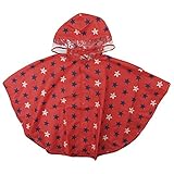 【オールシーズン】 POSTAR(ポスター) 星柄レインポンチョ L( 130cm )/RED NO.P-6611-11