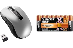 【セット買い】バッファロー マウス 無線 ワイヤレス 5ボタン 【戻る/進むボタン搭載】 小型 軽量 節電モデル 最大584日使用可能 BlueLED シルバー BSMBW315SV+【デュラセル】デラックス 単3形アルカリ乾電池 8本入り 保存期間