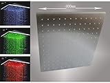 16インチ天井マウント正方形Rainfall LEDシャワーヘッド、オイルラビングブロンズ( Includeシャワーアーム)