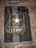 28X40 Embroidered Us U.S. Army Black Star Nylon Double Sided Garden Flag 28X40 [並行輸入品]