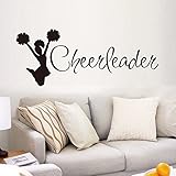 Boodecal Sport Series Cheerleader Silhouette Quote Wall Decal Mural Sticker Decor for Nursery Bedroo
