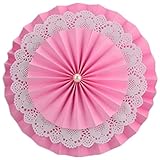 Aimeart Tissue Fan Decorations直径3個12 Double Layerペーパー花パーティーアクセサリー、ピンク