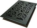 Decor Grates STH610 Scroll Text Floor Register, 6-Inch by 10-Inch, Black [並行輸入品]