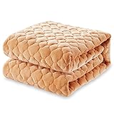 極厚系 フランネル 敷きパッド あったか マイクロファイバー ベッドパッド 洗える 抗菌防臭防ダニ加工 (セミダブル・120X200cm, ベージュ)