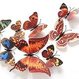 Amaonm? 60 Pcs 5 Packages Beautiful 3d Butterfly Wall Decals Removable Diy Home Decorations Art Deco