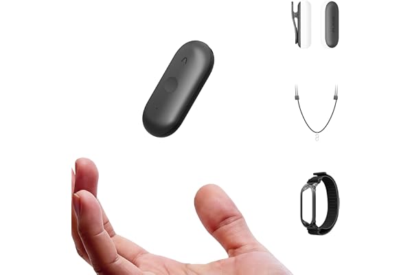 Plaud NotePin S AIボイスレコーダー 小型 自動文字起こし・要約 議事録 3m収音 20時間録音 ハイライト機能 対面録音 ブラック | 首かけ/腕時計/ピン/クリップ4種アクセサリー付属、ウェアラブルAIデバイス、MEMSマイク、物