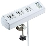 サンワサプライ 便利タップ ホワイト (クランプ固定式) 2P6個口 TAP-B53W
