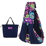 Cuby 新生児 ベビースリング ベビーキャリア 抱っこひも 対象0~2歳 片肩 収納バッグ付き (Multicolored blue)