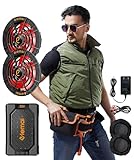 [elemai] 2024年モデル チタンファン付きベスト 大容量25000mAh 22V超高出力 ファンバッテリーセット 空冷調節作業服 