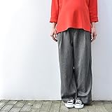 Pearls グレンチェック マタニティ ワイドパンツ 妊娠初期～臨月～産後も快適♪おなかノンストレス♪　17a-pt110 (M size, charcoal)