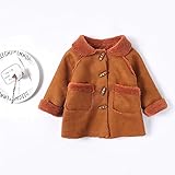 Pojour ベビー服 女の子コート 可愛い無地コート 子供服 防寒裏毛服 冬 レジャコート おしゃれ 暖かい 厚手 ベビールームウェア 普段着 カジュアル 保温 防寒対策