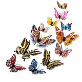 smytshop12pcs 3dバタフライデザインデカールアートウォールステッカー部屋磁気ホームインテリア Butterfly Size: L:11CM; M:8CM; S:6.5CM