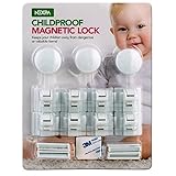 Nexpa Safety ChildProof Magnetic Cabinet Locks - 8 Locks + 3 Keys + 8 Key Bases - For Cabinets / Dra