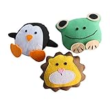 キャンバスのベビーおもちゃのかわいいかわいい動物の友達のベビーおもちゃ3PCS