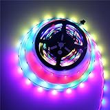 WS2812b個別アドレス可能 WS2812B LEDテープライト5m 5050 RGB SMD 150led NeoPixel テープLED DC 5Vイルミネーションライト非防水 黒いベース