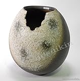 窯変窯肌花瓶　6.5号 （信楽焼・花瓶・花入れ・花器・壺・壷・水盤・H）　※幸せを呼ぶ幸運の黄色「風の水琴工房オリジナルキーホルダー」付きセット商品