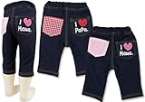 (アイラブパパ&ママ)I lovePaPa&Mama 2015 アイラブプリント チェック柄ポッケ ニットデニム パンツ 95cm ママ(ピンクポケット)