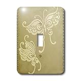 3dRose LLC lsp_15222_1 Golden Butterflies - Single Toggle Switch