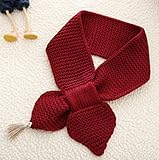 CANIS キッズ こども ニット あったか 秋 冬 シンプル マフラー (レッド)