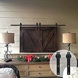 HomeDeco Hardware 納屋 穀倉 ドアレール レトロ DIY 間仕切物 建具 吊り引き戸金物 4 FT (1.22メートル） ダブルドア
