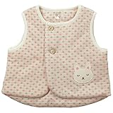 《秋冬春対応》(日本製) Pample Mousse(パンプルムース) 接結両面ドット柄裏キルトベスト F(50cm~70cm)/IV NO.DP-73561