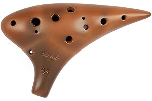 TNG Ocarina Musical Instrument [12 Hole / Single/Sopra/G Tone / Purple Sand Red Soil] SG (With Finger Chart) (With Dedicated 