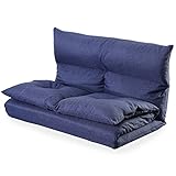 LOWYA （ロウヤ） ソファー ソファマットレス 3way 頭・背面リクライニング 5段階調節 2人掛け 座椅子 シングル ソファベッド おしゃれ ネイビー 新生活