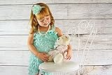肩ひもショルダー＆リボン付ソフトロンパース　newborn-4T(50-110)☆アクアブルー