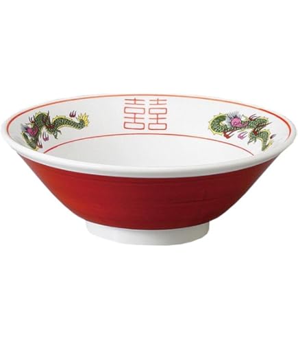 Amazon.co.jp: 赤巻三ツ竜19cm深丼 | ラーメン鉢 [ 19×10
